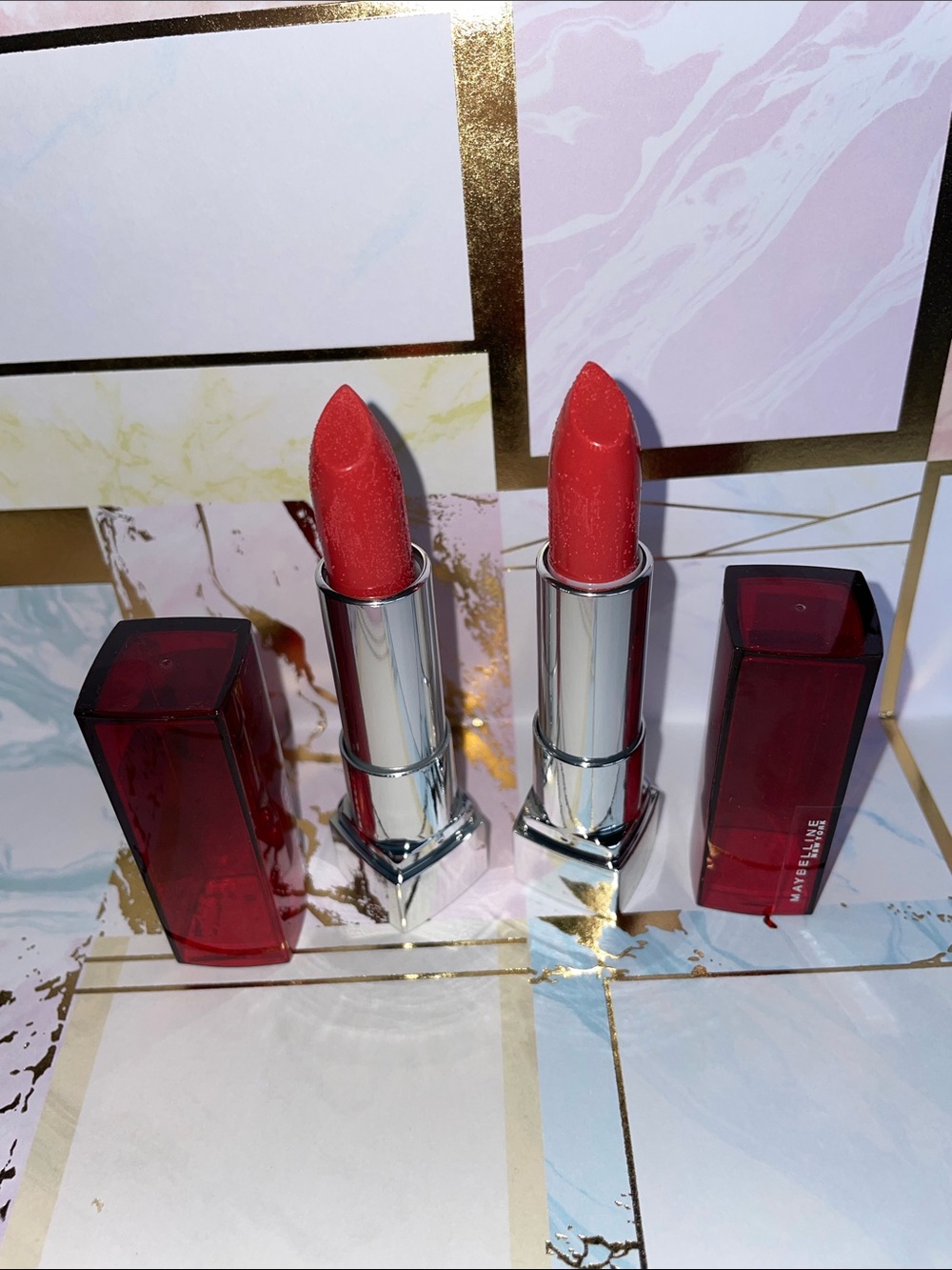 Maybelline New Cream Lipstick SUNSET SPARK x2